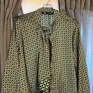 Zara Multicolor Geometric Blouse